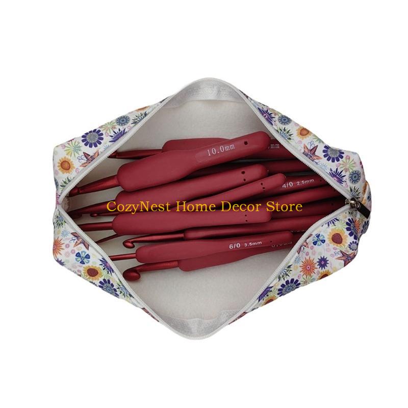 

92MF 14Pcs Ergonomic Handle Crochet Hook for Beginner Knitting Sweater Scarves Bag China Mainland