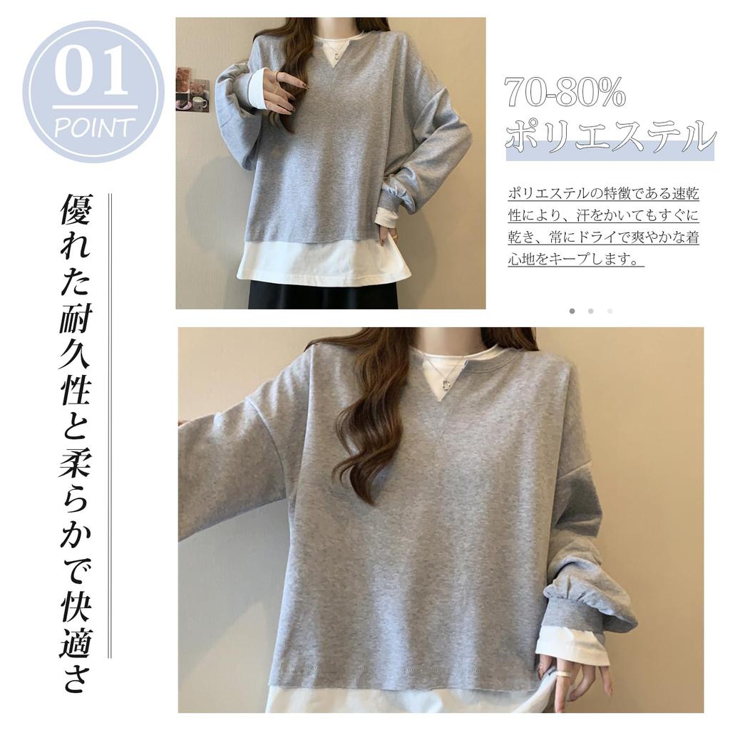 R10righten Long Sleeve Pullover with a Layered and Round Made of Lightweight Polyester for a Casual Flattering Perfect for and and Winter Women's