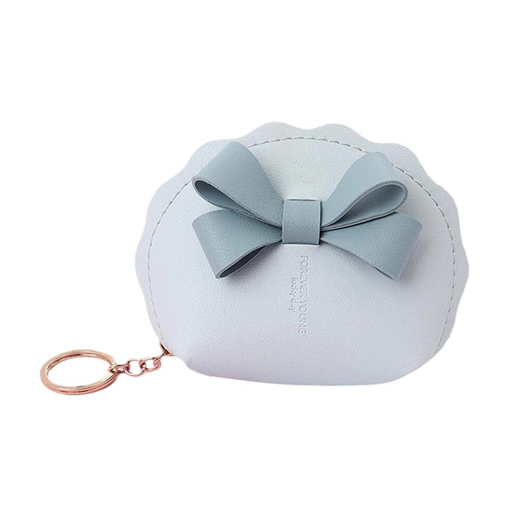 Cute Bow Small Bag Women PU Leather Coin Purses Fashion Zipper Handbag Girls Coin Card Holder for Kids Purses Keychain Wallet