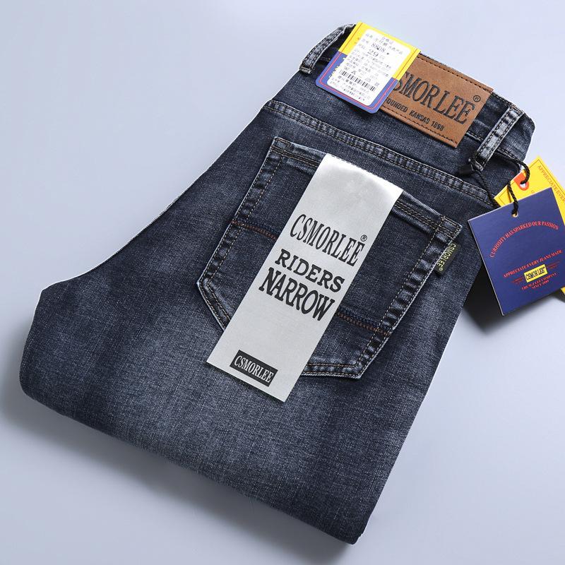 Men's Straight Fit Jeans Cotton Blend with Paint Decoration