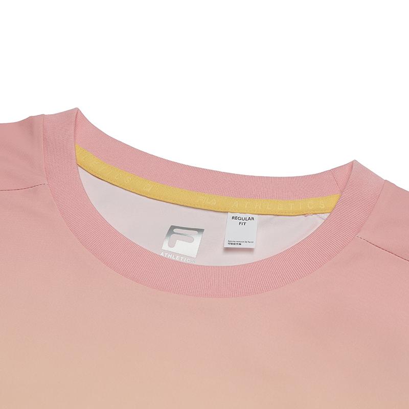 FILA Athletics Fashion Trendy Unique Versatile Gradient Color Logo Short Sleeve T-Shirt Women T-Shirts A11W527116F-ZA