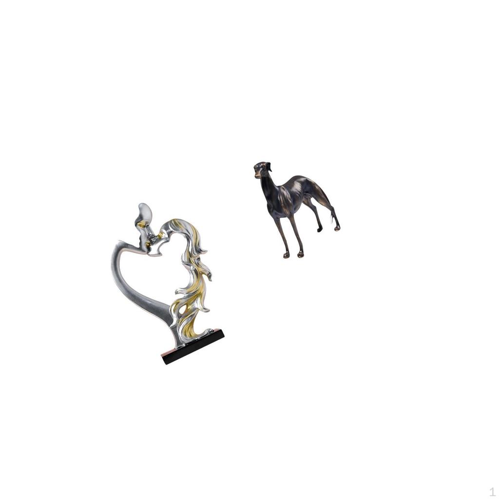 Romantic Greyhound Couple Figurine Statue for Bedroom And Living Room Decor Unique Collectible