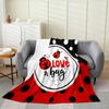 Cute Ladybug Fleece Blanket Kawaii Wild Animals Blanket for Kids Cartoon Ladybugs Throw Blanket Polka Dot Geometric Throw 50x60 Inch Living Room