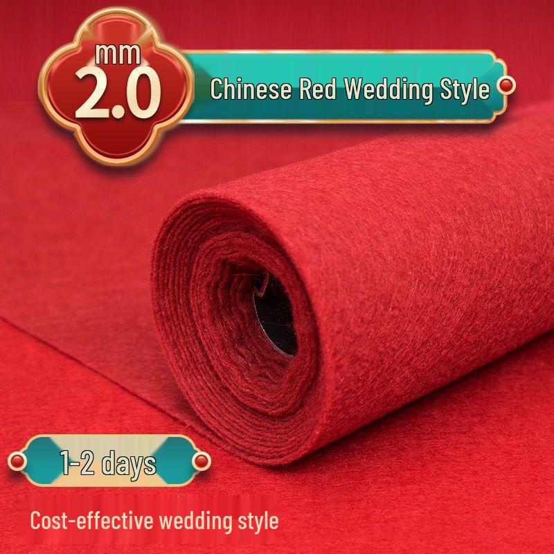 Thick Red Wedding Floor Mat - Long-Lasting Coverage for Entrances and Events