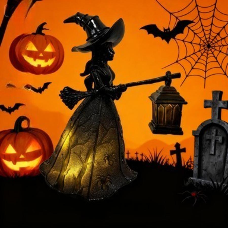 Statua Strega Gotica Decorazione Ornamento da Scrivania per Halloween Ornamento Strega in Resina Festa con Fantasia Oscura Decorazione per la Casa Regalo per Festa