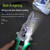 Multi-Functional Electrician Tool: Wire Stripper, Test Pen, Pliers, Wire Cutters, and Folding Night Light.