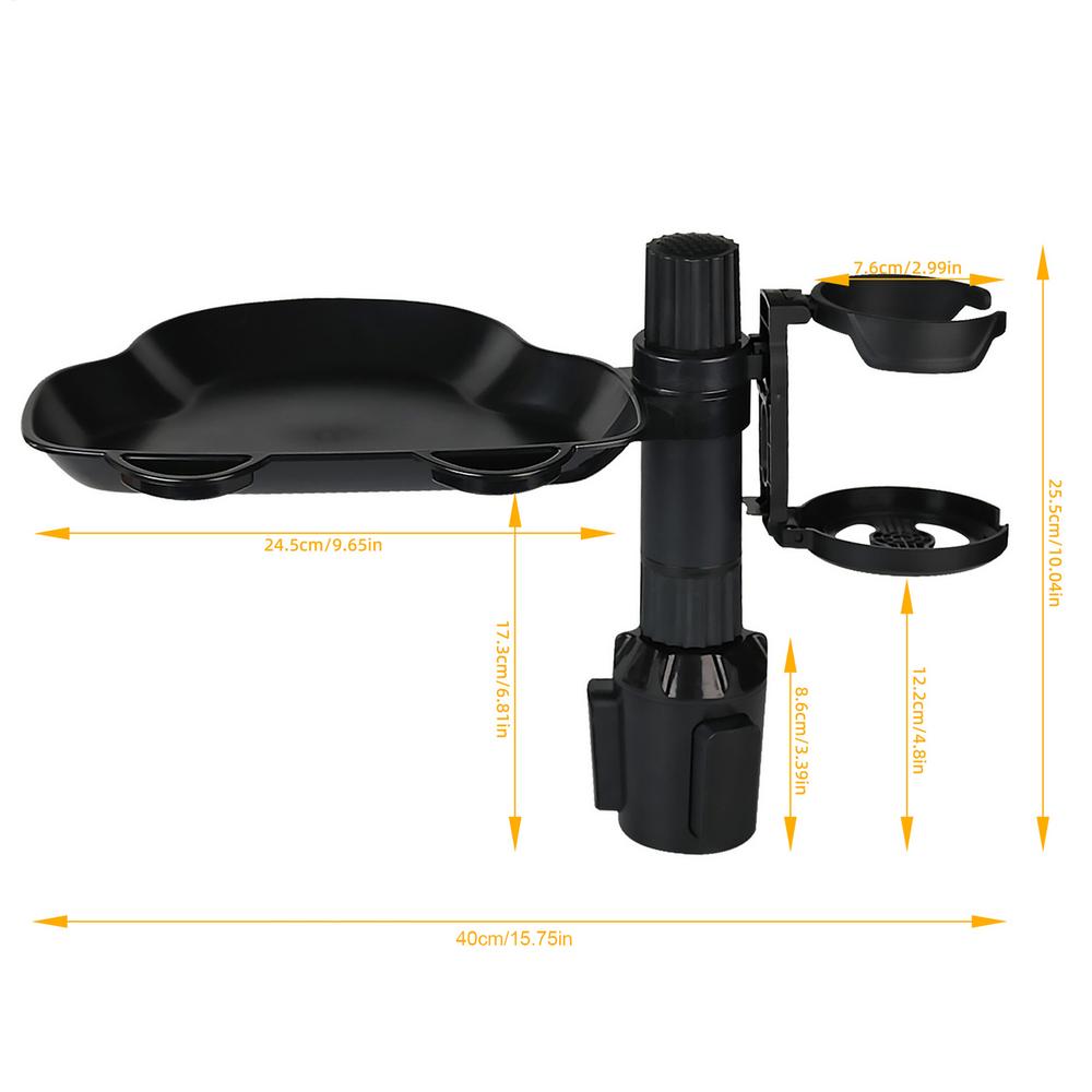 Car Cup Holder Tray 360-Degree Rotating Drink Organizer Cup Holder Food Eating Tray For Seat Truck Kids Travel Desk Backseat
