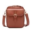 Women Messenger Bag Faux Leather Mini Crossbody Bag Retro Shoulder Bag with Adjustable Removable Strap for Travel Shopping Work