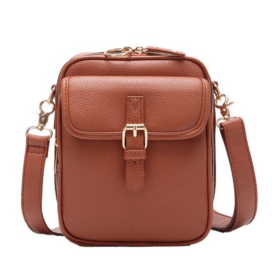 Women Messenger Bag Faux Leather Mini Crossbody Bag Retro Shoulder Bag with Adjustable Removable Strap for Travel Shopping Work