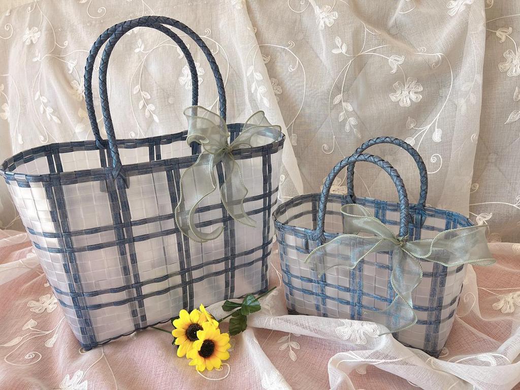 Brautjungfern-Souvenir-Tasche: Geflochtene Gelee Strandhandtasche Korb für den Urlaub