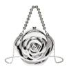 2025 Luxury Women Acrylic 3D Rose Flower Evening Bag Brand Pearl Handle Bridal Banquet Clutch Bag Wedding Handbags Crossbody Bag