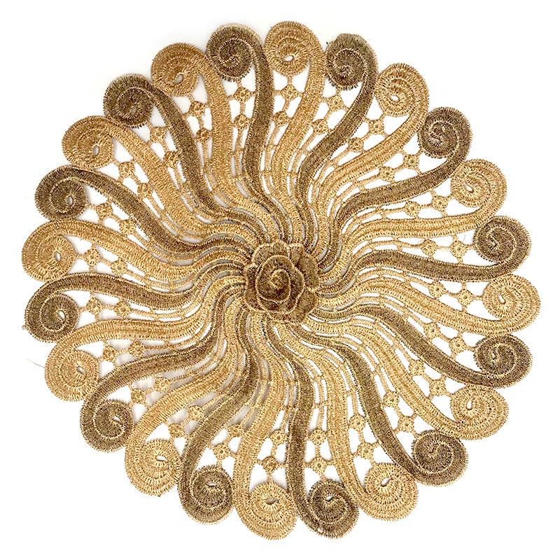 Lace Embroidery Cloth Water Soluble Flower Table Cloth Tablecloth European Fabric Coffee Table Cloth Throw Pillow Embroidery Round Cushion