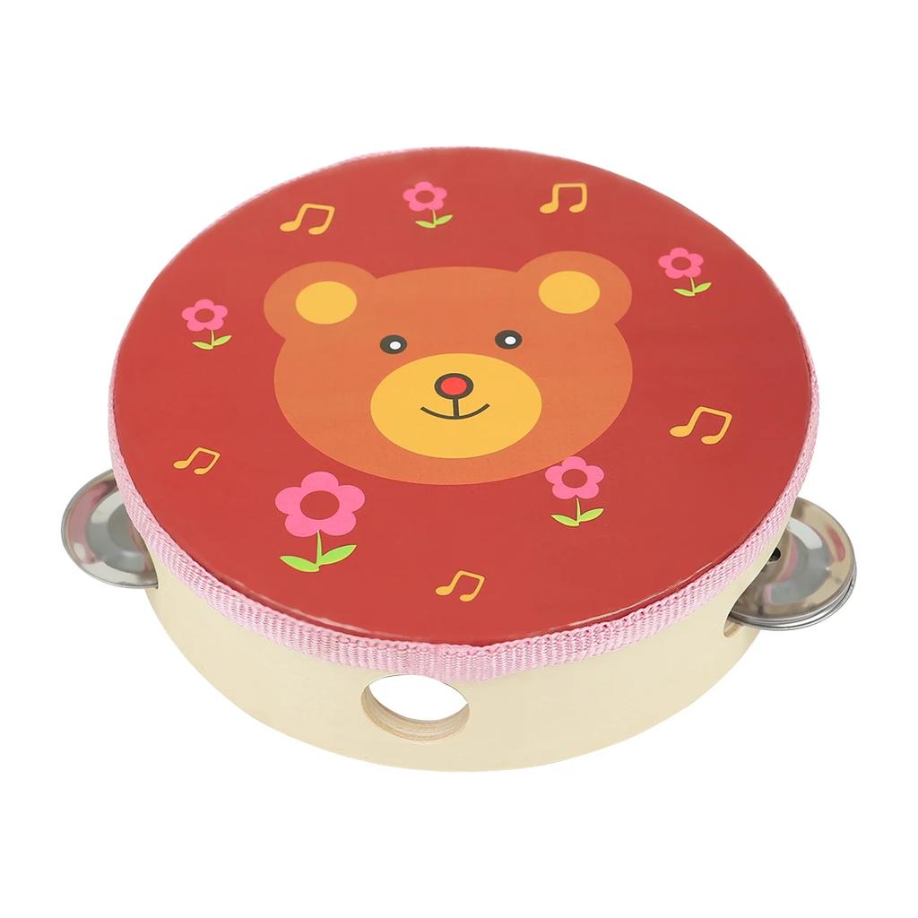 IRIN 6 Inch Children's Tambourine Cartoon Hand Drum For Children's Enlightenment Education Percussion Instruments Tools