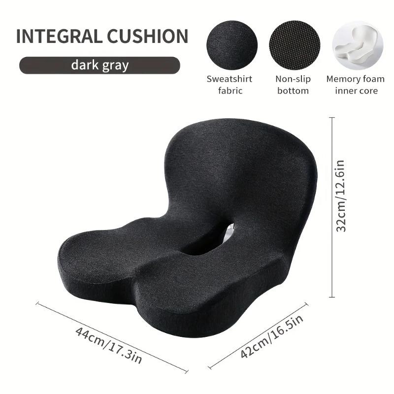 Ergonomic Office Chair Cushion with Backrest, Soft Washable Pad for Hip and Waist Relief, Supportive Seat Pillow