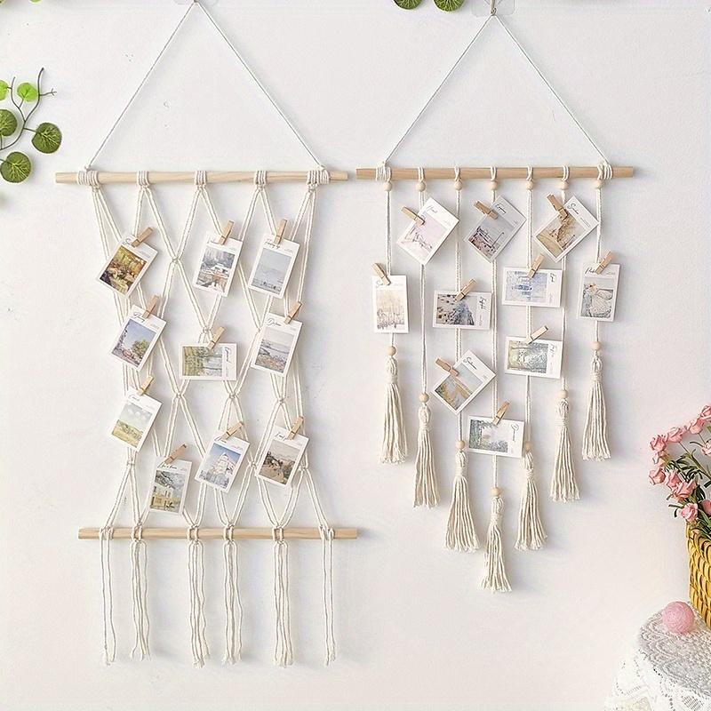 Wall Hanging Tapestry Home Wall Decoration DIY Photo Frame Postcards Storage Wall Handmade Bohemian Ethnic Chic Tassel Tapestry
