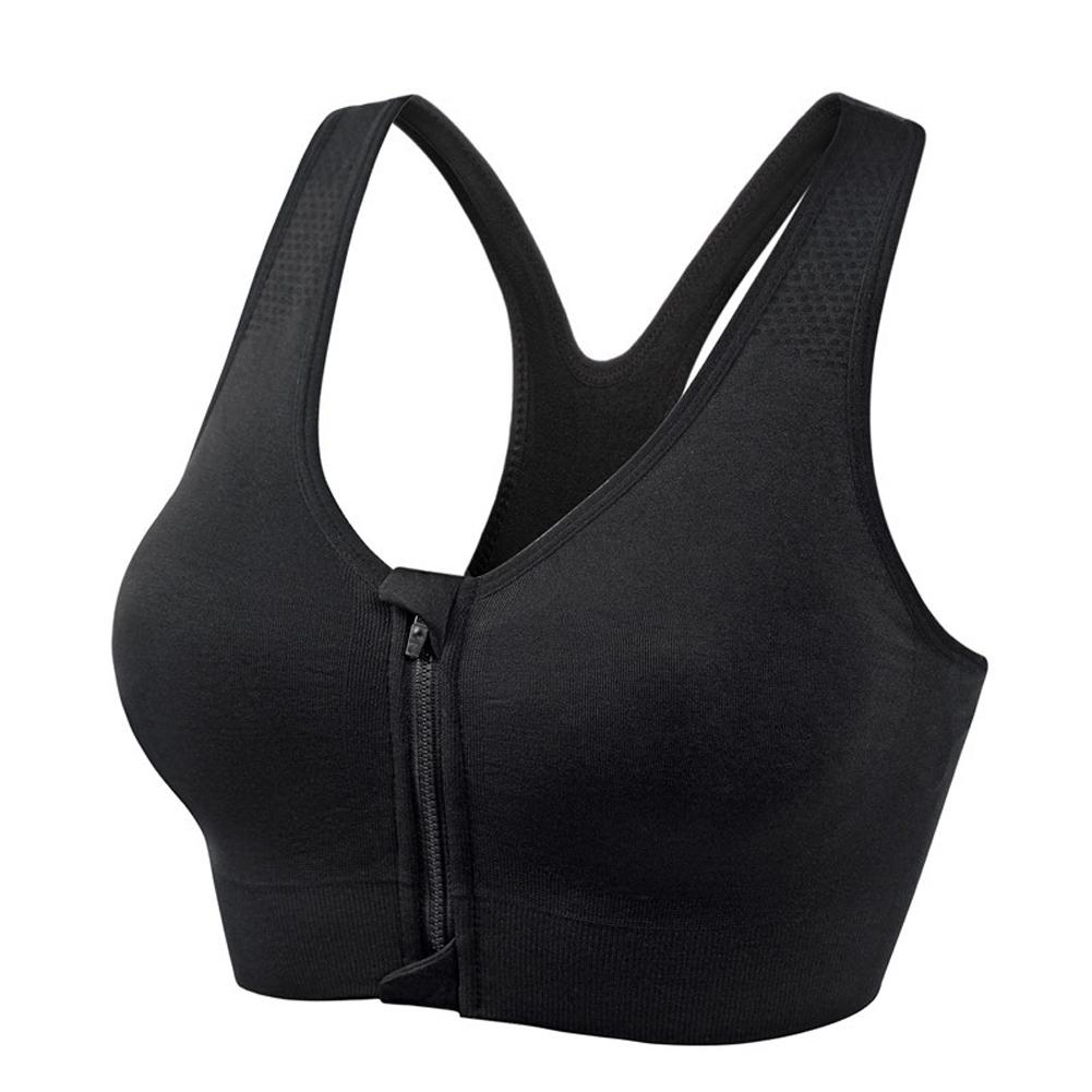 Front Zipper Sports Women's Bra Sexy Underwear Adjustable Strap Running Gym Fitness Brassiere Shockproof Breathable Without Underwire Bralette