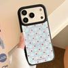 Gilded Blue Plaid Heart Magnetic Phone Case for iPhone 12-17 Pro Max