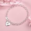 Luxury 925 sterling silver 8-inch 26 letter heart-shaped bracelet for women's fashionable wedding accessories
