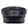 Star PU Leather Navy Cap Street Fashion Men and Women Hat Casual Waterproof Hats Casual Caps