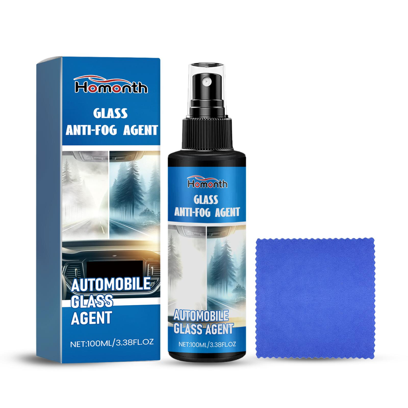 

HOMONTH Car Glass Anti-Fog Agent, Anti-Fog for Car Windows, Cleaning, Rain Repellent and Water-Repellent Oil Film Cleaner 1 set