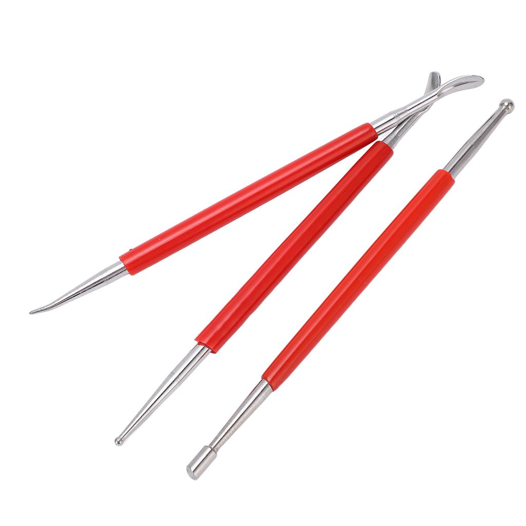 3Pcs Double End Tracing Dotting Stylus Small Portable Red Pottery Sculpting Tools for Carving