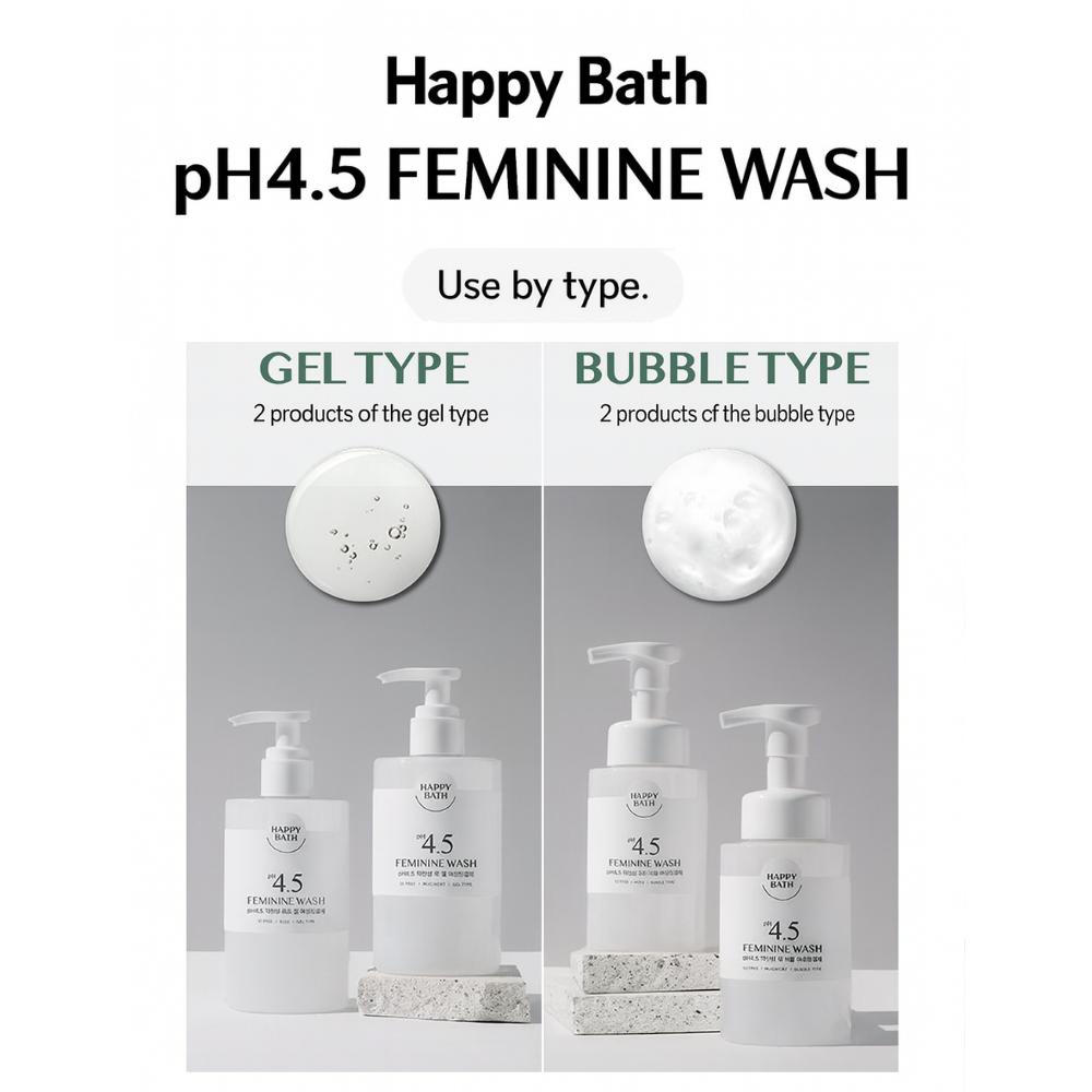 [HAPPY BATH] Feminine Wash pH4.5 <Gel Type , Bubble foam>