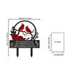 Metal Memorial Plaque for Cemetery Creative Garden Yard Decoration with Cardinal and Rose Design Inspirational Quote Stake for Outdoor Use