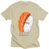 Cute Sushi Hug Tshirts Unisex Pure Cotton Cartoon Japanese Food Tee Streetwear Fashion Top Vintage Novelty Graphic Tshirt