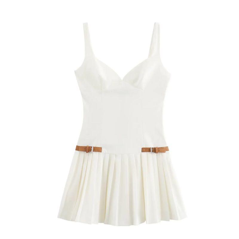 Fashion Style 2024 Summer New Arrival Women's Clothing Stylish Sling Streamers Box Pleated Dress 8342202