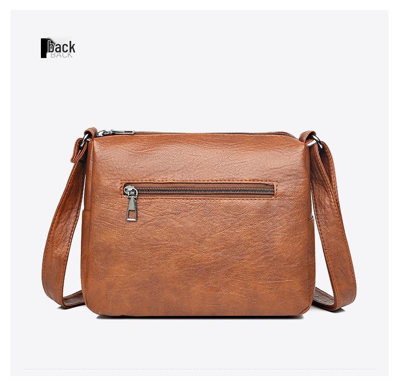 Versatile Crossbody Soft Leather Bags for Women - Multi-Pocket Shoulder Bags for Middle-Aged and Elderly, Ideal for Travel.