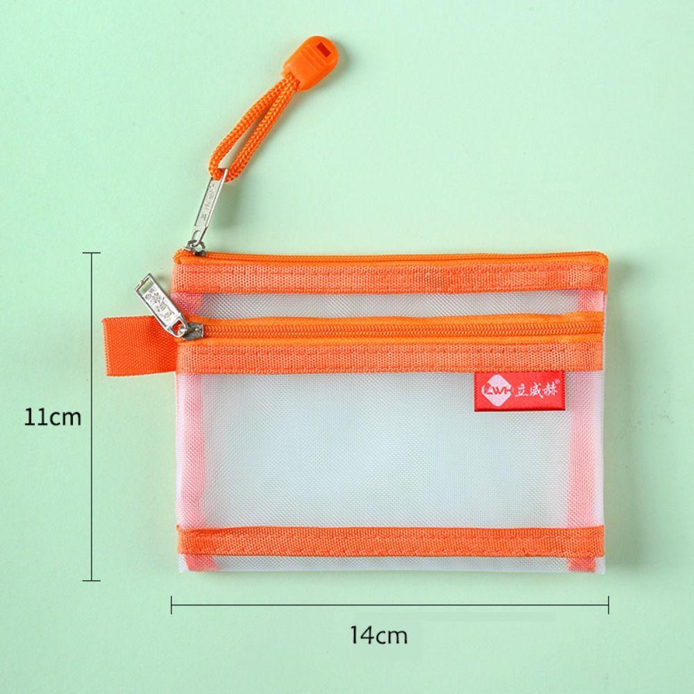 Portable Bus ID Credit Card Storage Bag Small Mesh Double Layer Coin Bags Money Wallet Purse Earphone Cable Line Organizer Pouch