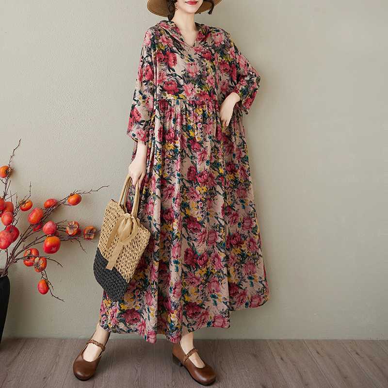 Summer Hooded Printed Dress