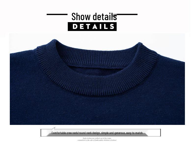 Boys' Striped Cotton Knit Sweater - Autumn Thin Fashion Top for Students