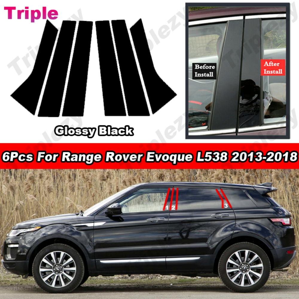 

Chrome Carbon Fiber Black Door Window Center Middle Column B C Pillars Post Cover Mirror Effect Trim For Range Rover Evoque L538 чёрный