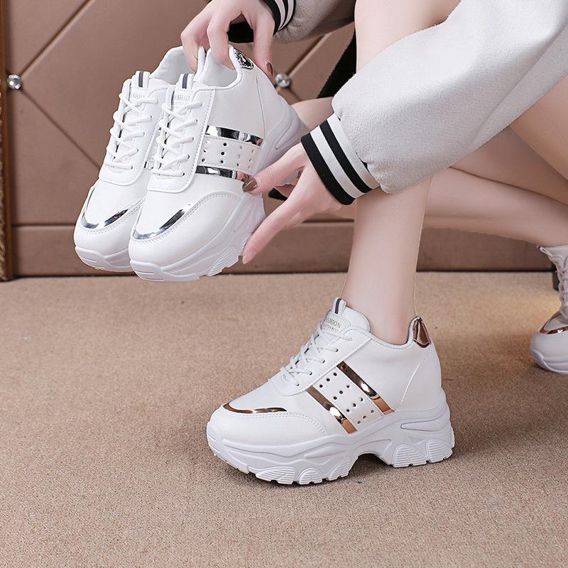 Women's Sneakers Summer Wedge Casual Shoes PU Leather Lace Up 2024 Womes Anti-slip Vulcanized New Outdoor Sneakers