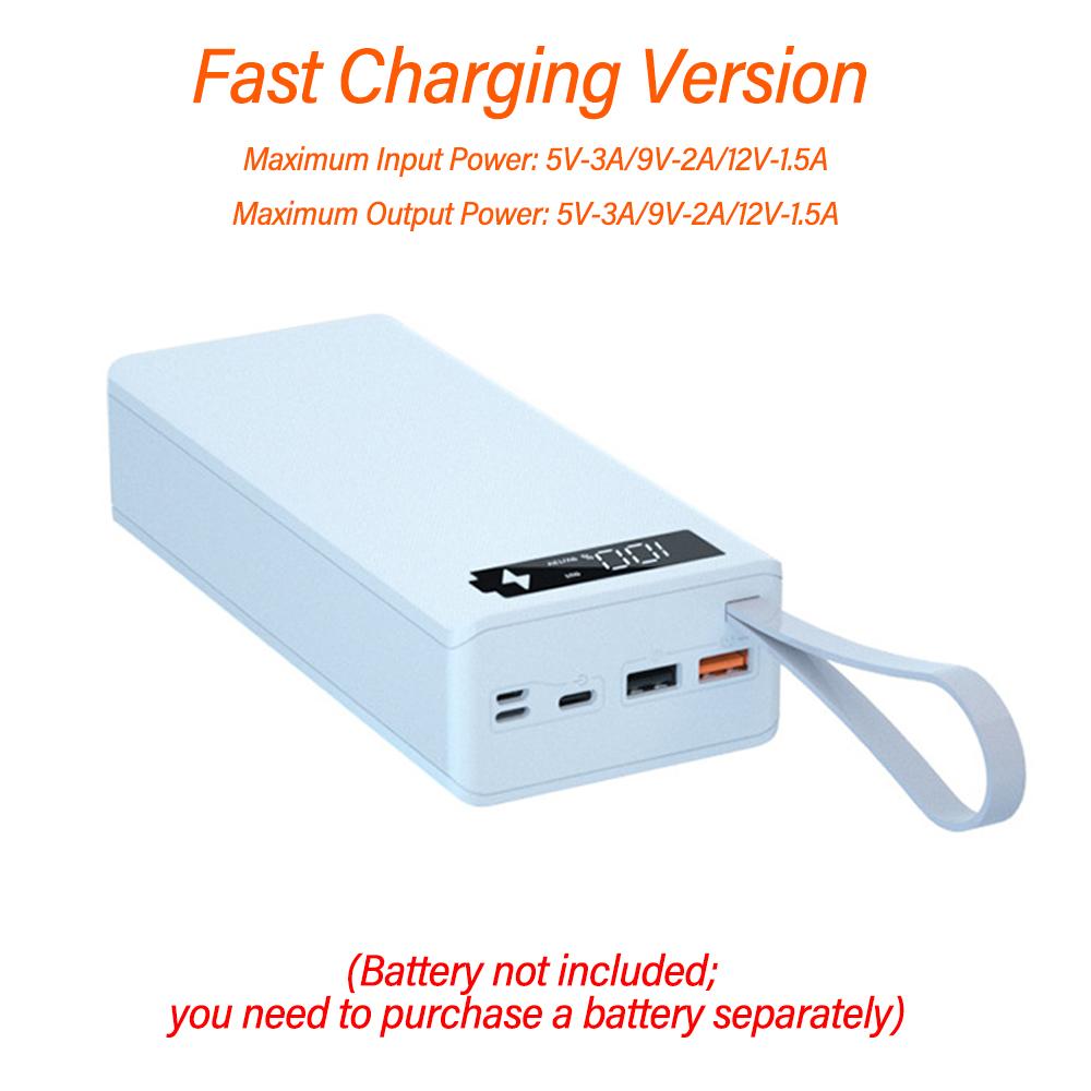 Detachable No‑Welding 16 Cells 18650 Battery Mobile Power Supply Kit Power Bank Kit QC Fast Charge Wireless Charging Function