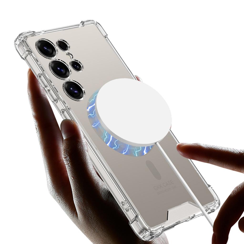 New Model Suitable for Samsung S25ultra Magnetic Protective Case Airbag AG Transparent Wireless Charging Anti Fall Sperm Hole Protection Case