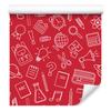 Wallpaper School Supplies Background Red, Center Red 50x1000