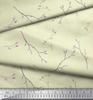 Soimoi Japan Crepe Satin Fabric Leaves & Buds Flower Print Fabric by the metre 42 Inch