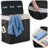Bamboo Laundry Basket with Lid 150 L Massido