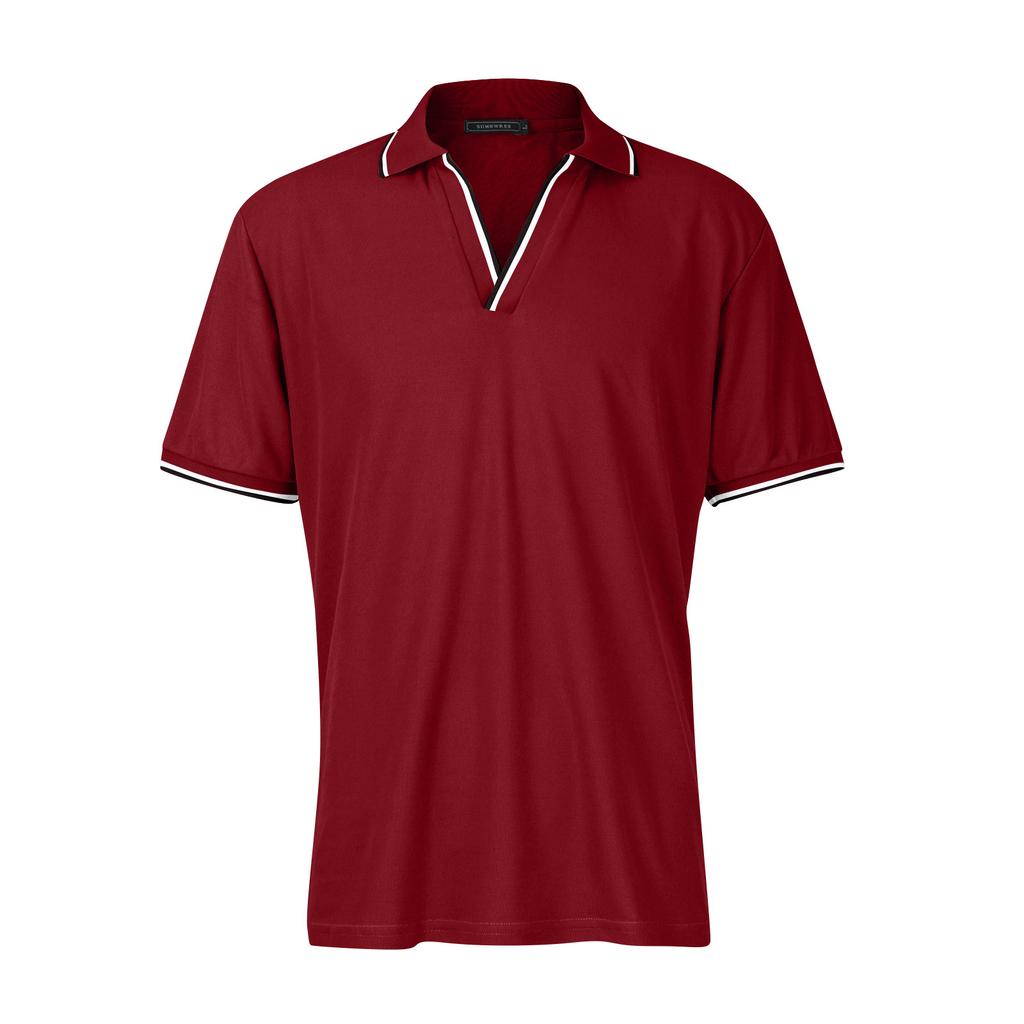 Men's Golf Shirt Casual Sports V Neck Ribbed Collar Short Sleeve Fashion Casual Color Plain Spring & Summer Regular Fit