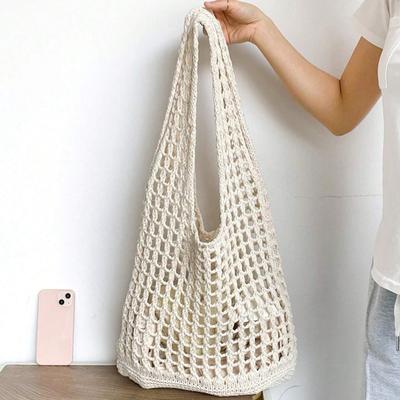 Strandtasche Stricktasche Ausgehöhlte Tasche Schultertasche Gewebte Tasche Schultertasche