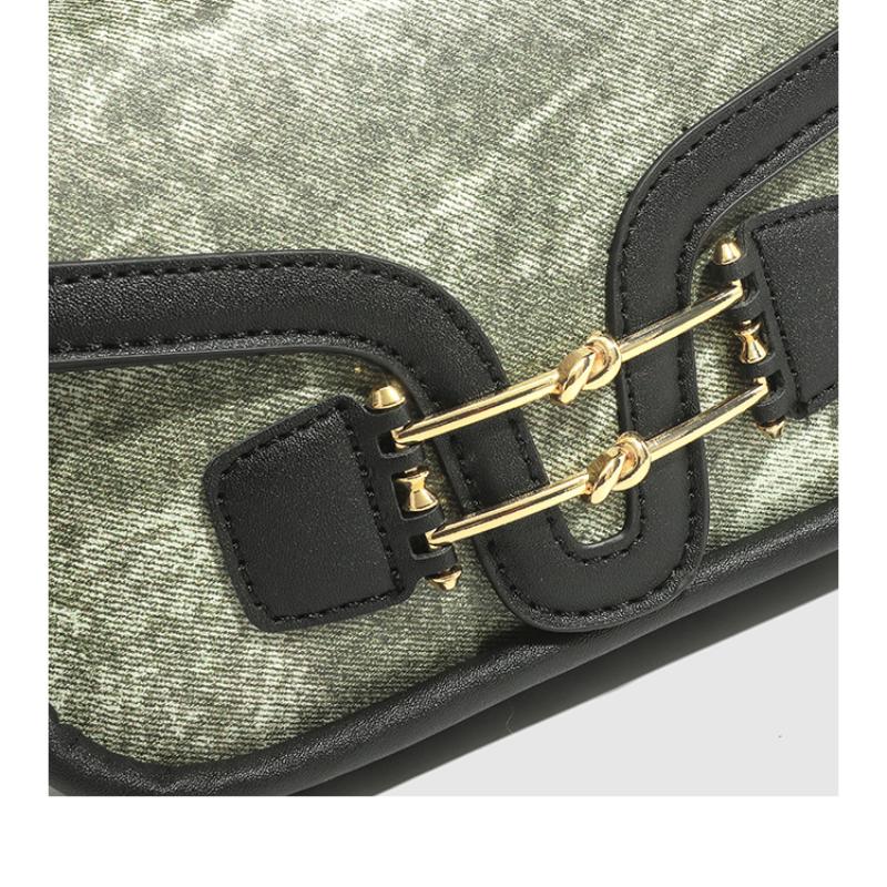 Vintage Women Flap PU Leather Shoulder Bags Fashion Green Crossbody Bags Fall Winter Commuter Underarm Bags Casual Handbags