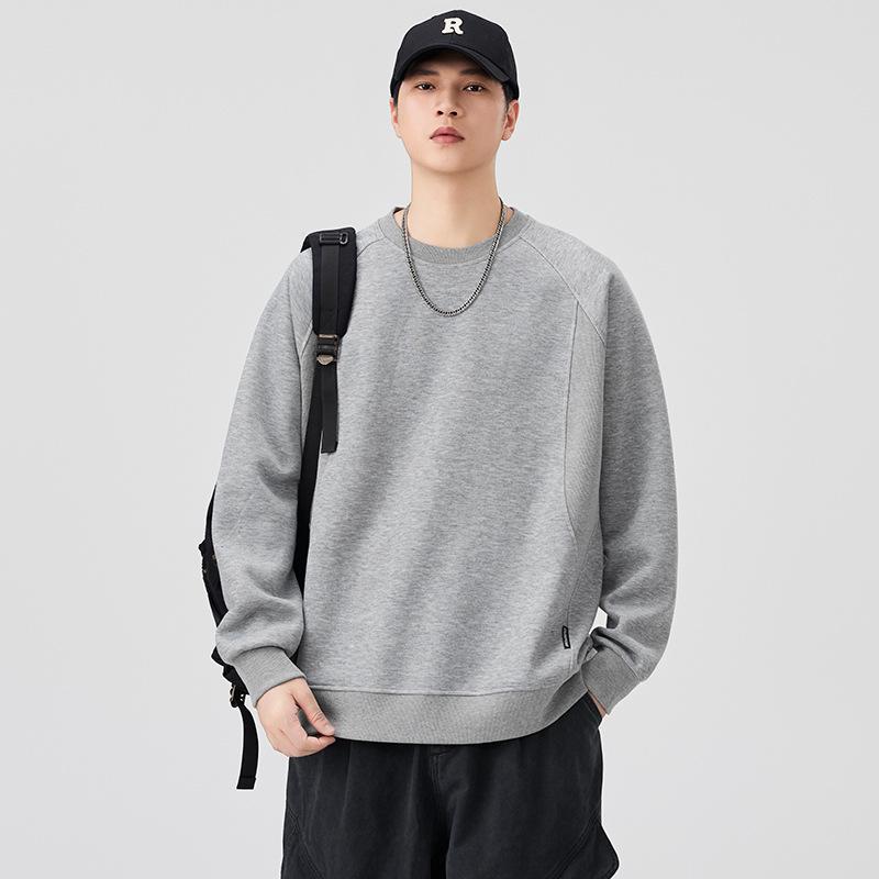 Men's Trendy Loose Fit Round Neck Hoodie - Autumn/Winter Casual Pullover for Teens