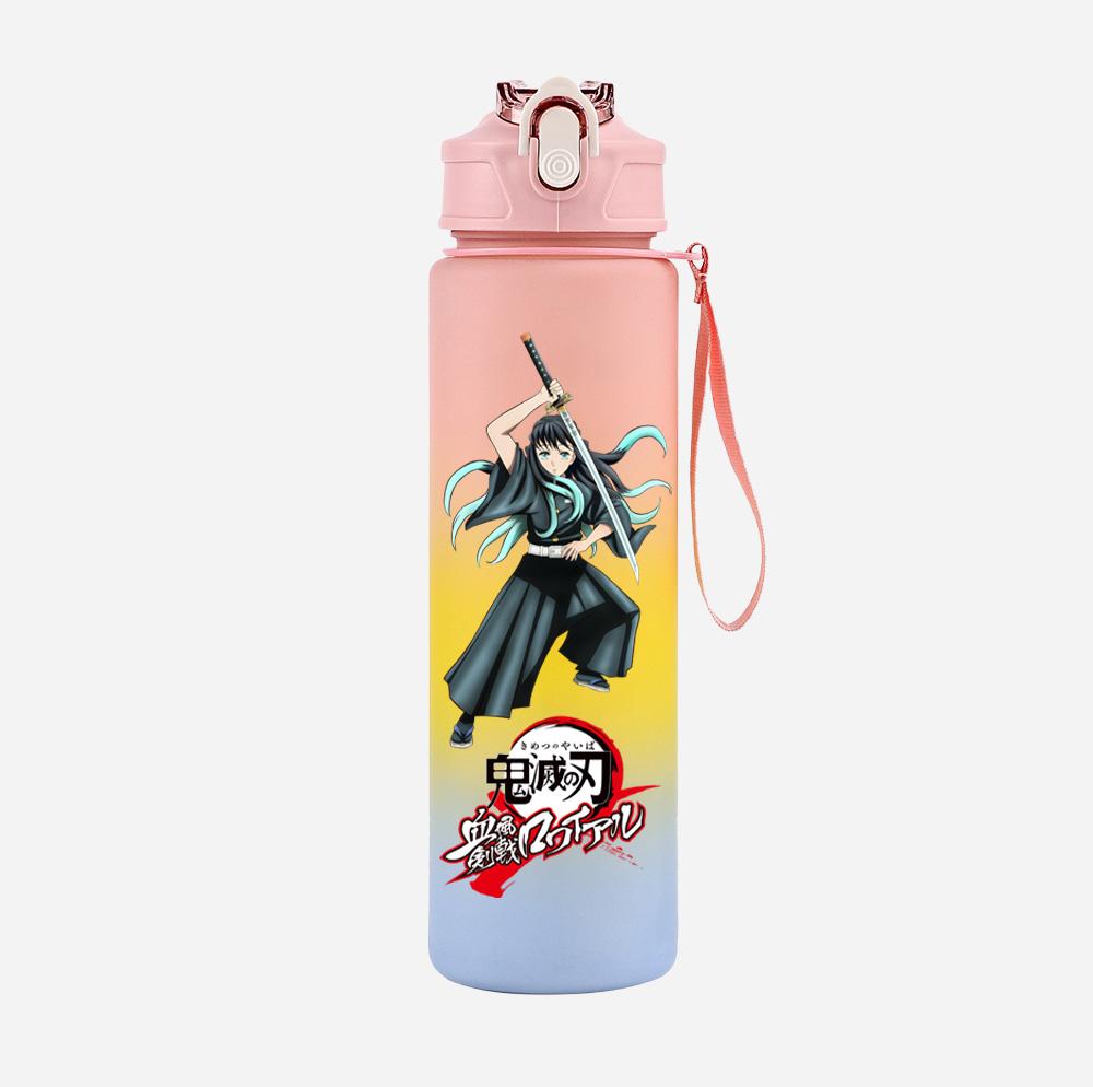 Anime Cartoon Demon Slayer Printed 750Ml Water Bottle Large Capacity Drinking Cup Portable Children Outdoor Sports Water Cup