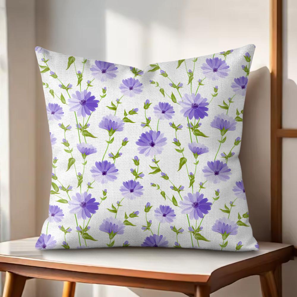 Minimalist Floral Art Cushion Cover Natural Linen Organic Fabric DoubleSided Printing Couch Pillow Covers Home Decor Gift