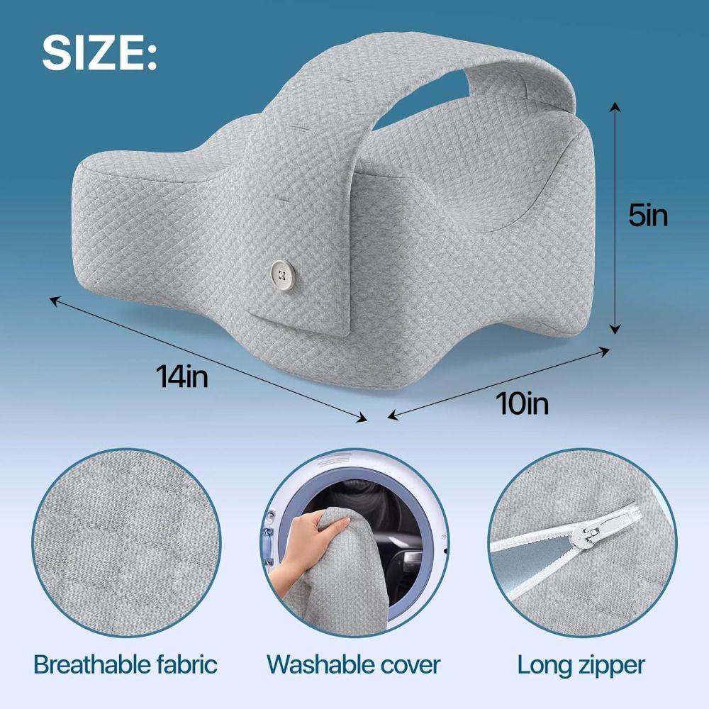 Solid Color Knee Pillow Adjustable Strap Leg Positioning Pillow  Relieves Hip and Leg Pain