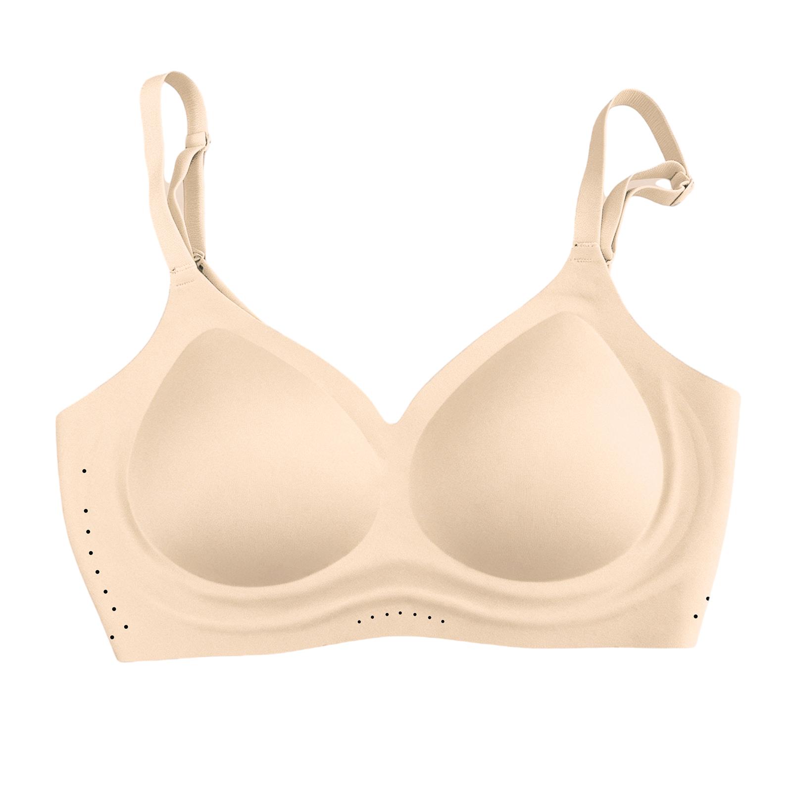 Zeriluna Breathable, seamless, wire-free support bra Push-up fixed cup seamless comfortable underwear Foundation skin，S