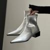 Fashion 2025Autumn Women Ankle Boots Shoes Fashion Pointed Toe  Short Boot Square Low Heel Casual Winter Footwear