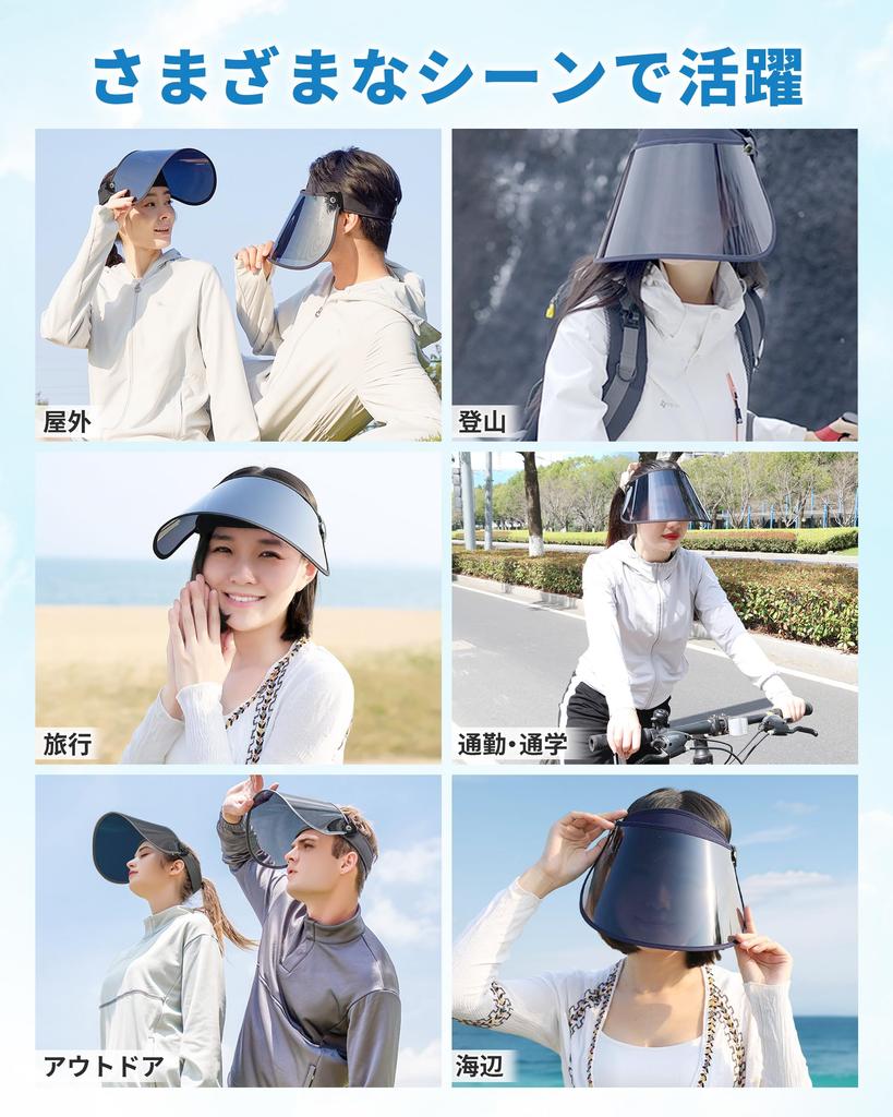 GOKEI Wide Brim Sun Face UV Sun Hat with Arm UPF UV Sun Sun Blue Visor, Visor, Long, Women's, Protection, Cycling, Covers, 50+, Protection, Visor,
